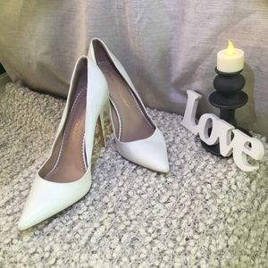 Jean Michel-Cazabat White Leather Emma Pointy Toe